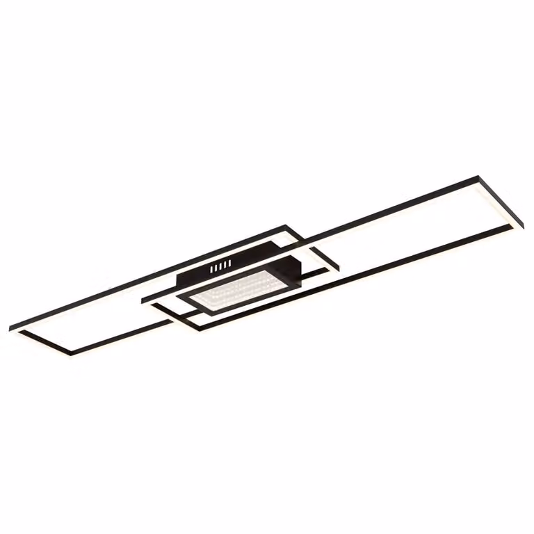 Globo Saunders Moderne LED-plafondlamp zwart rechthoekig B: 20 cm, D: 5 cm, H: 96 cm