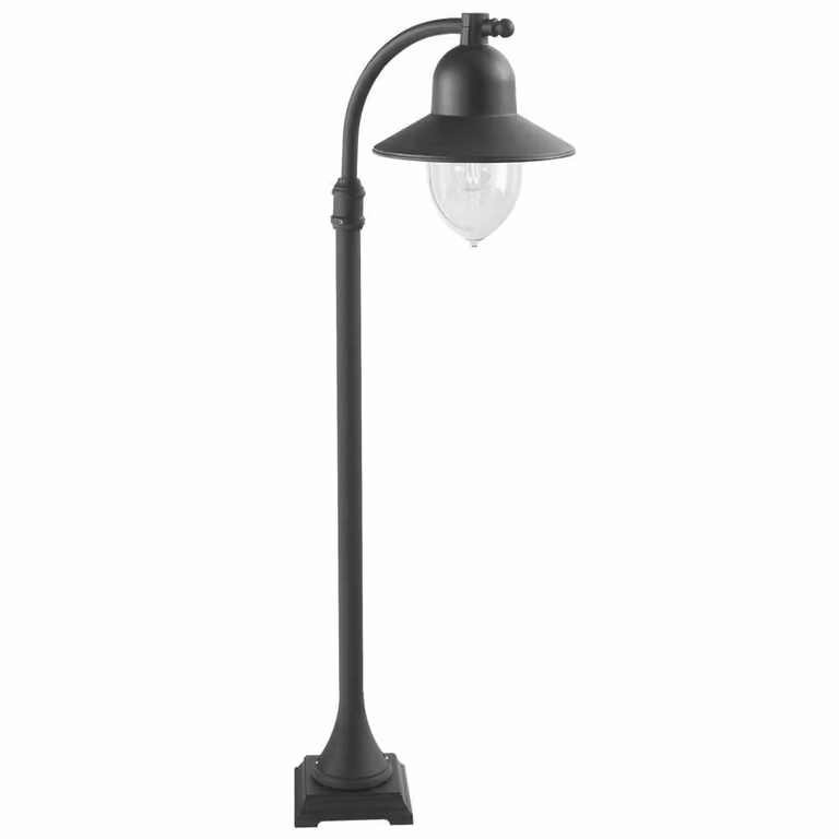 Franssen Boerderijlamp Romanzo Klassiek - Zwarte Vloerlamp van Aluminium en Glas - Hoogte: 118 cm