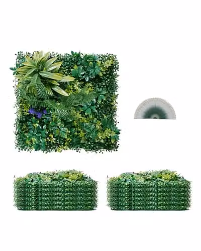 VEVOR Kunsthaag Wandpanelen, 12 stuks, Groen, B/D/H: 50,8 x 50,8 x 50,8 cm