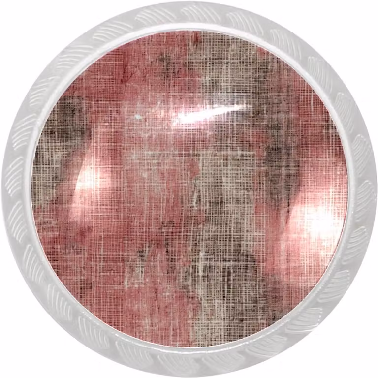 Set van 4 kastknoppen en ladehandgrepen in transparant roze gemêleerd glas ABS voor het decoreren van je meubels