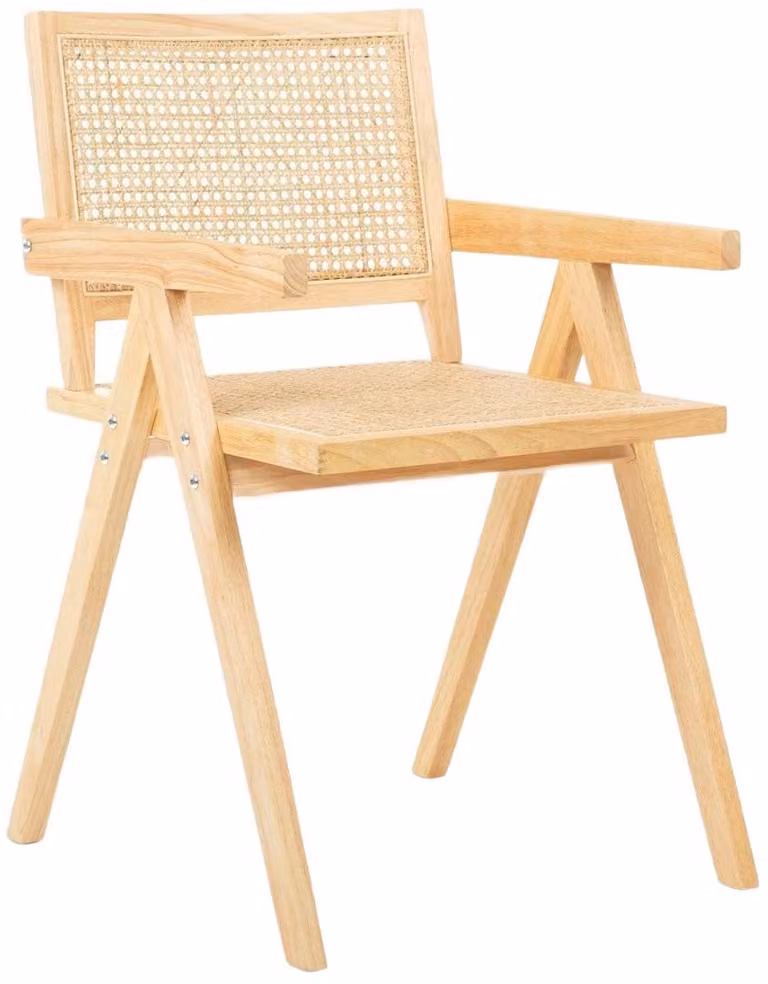 HOMLA Rotin Stoel van Natuurlijk Rattan en Hout, B/D/H: 50 x 55 x 78 cm