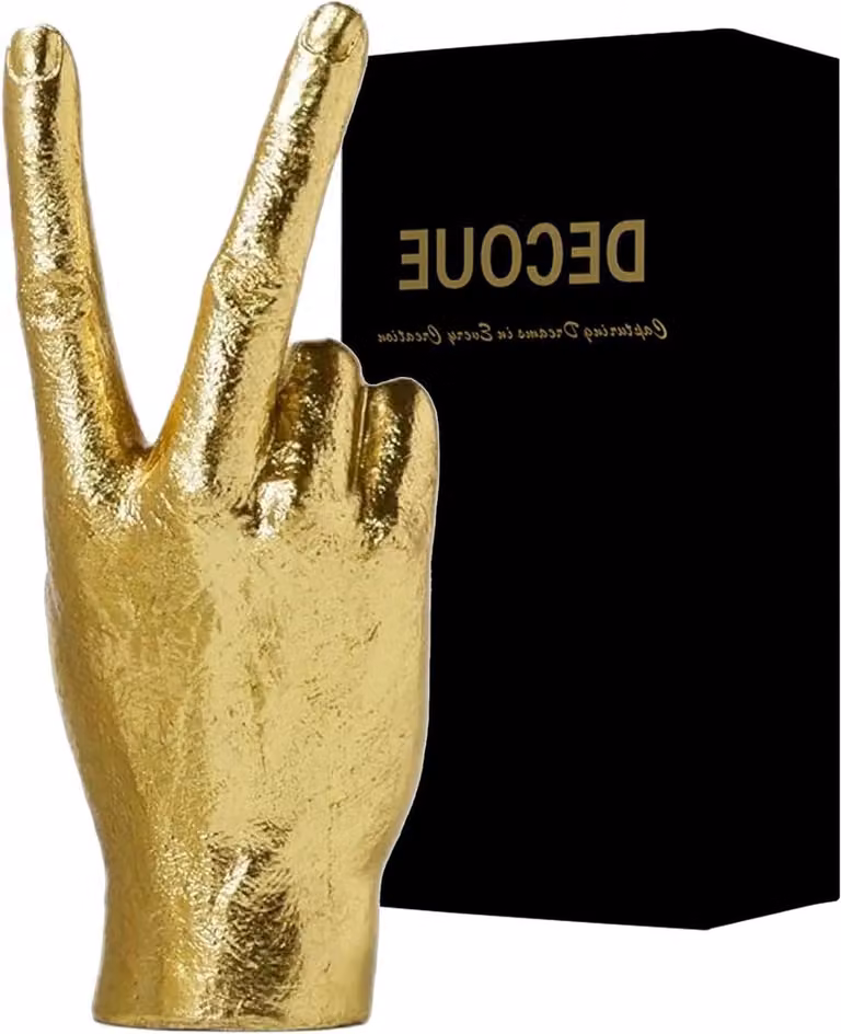 Gouden decoratiebeeld handsculptuur in klassieke stijl voor huisinrichting