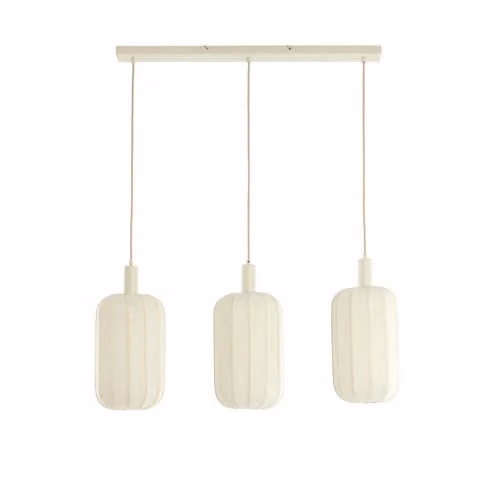 Light & Living Hanglamp Tufia 3-lampig Beige Linnen B: 80 cm, D: 21 cm, H: 34 cm