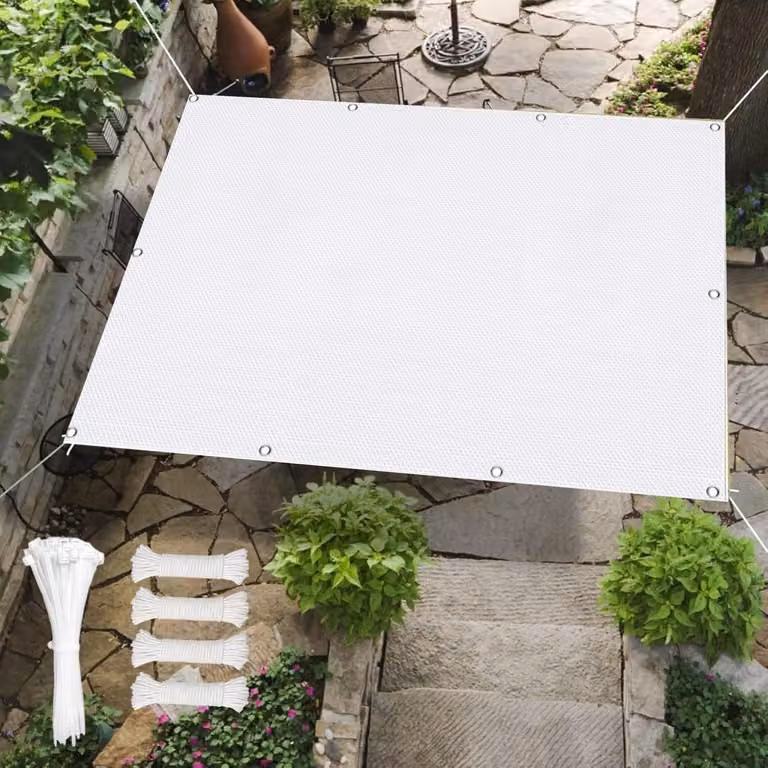 Wit Zonnescherm Zeil voor Balkon en Buitenruimte - 1 x 8 m - 95% UV-bescherming