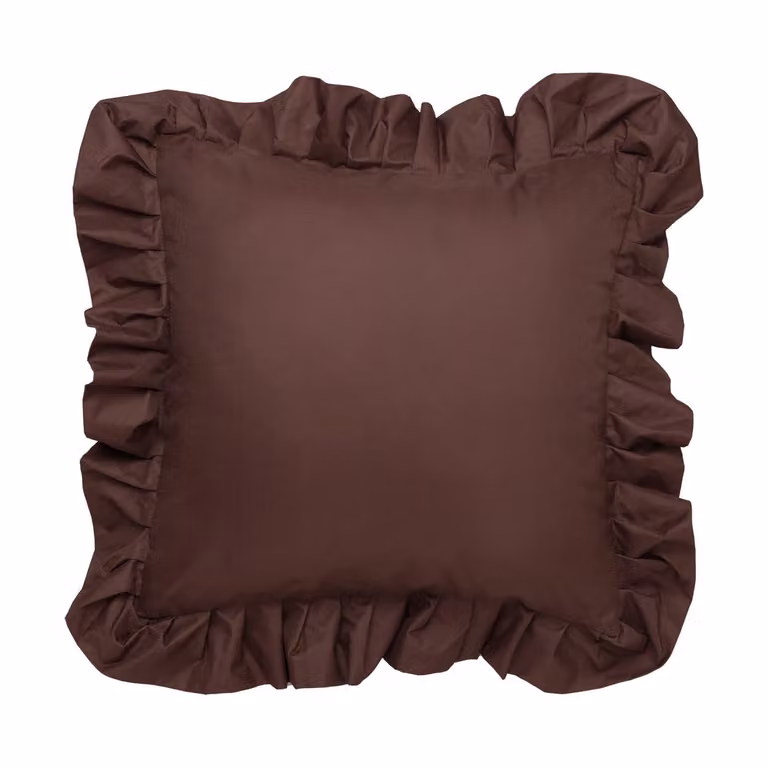 Garden Glory Outdoor kussen met volant, Bruin, 45 x 45 cm