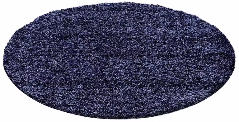 Rond Hoogpolig Vloerkleed Life Shaggy Marineblauw 160 x 160 cm