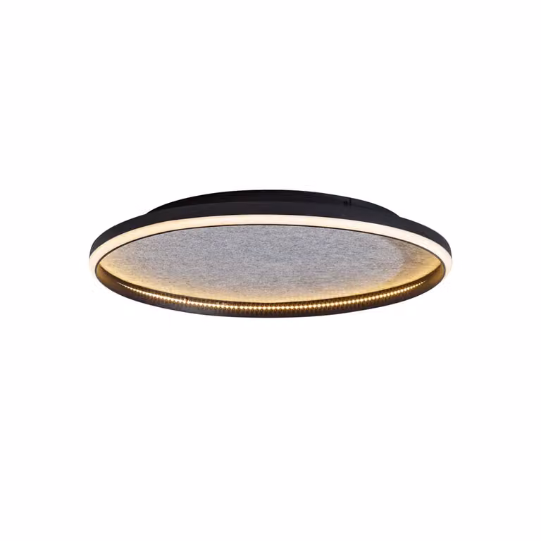 Qazqa Design plafondlamp zwart met vilt en LED, dimbaar