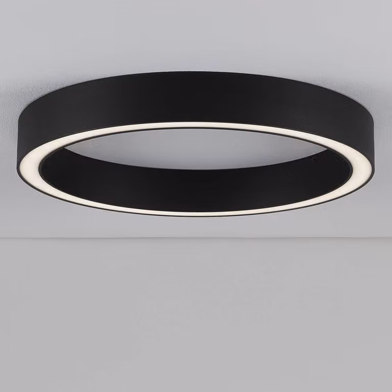 Nova Luce Design Plafondlamp zwart rond met LED Ø 60cm