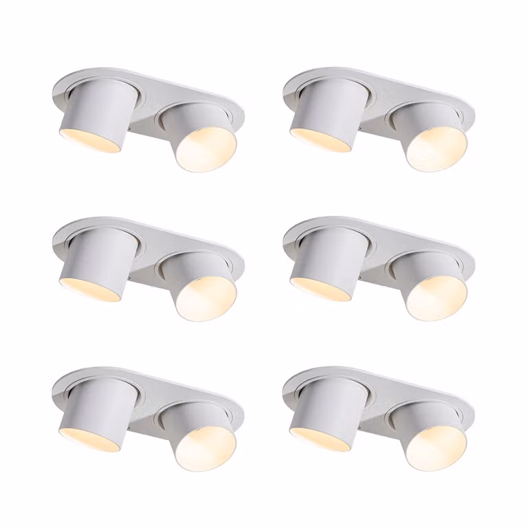 Qazqa Set van 6 witte inbouwspots met GU10 fitting, verstelbaar en modern design