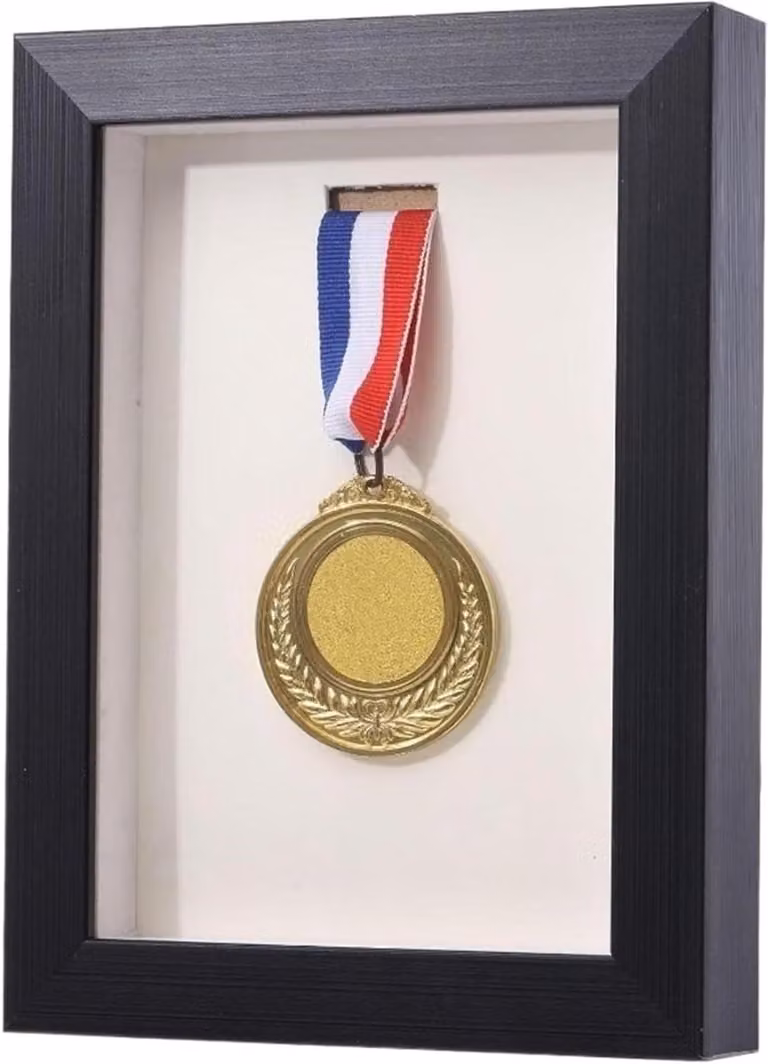 Medaille Vitrine en Trofee Lijst met Fotolijst - Zwart - 20.5 x 15.5 cm