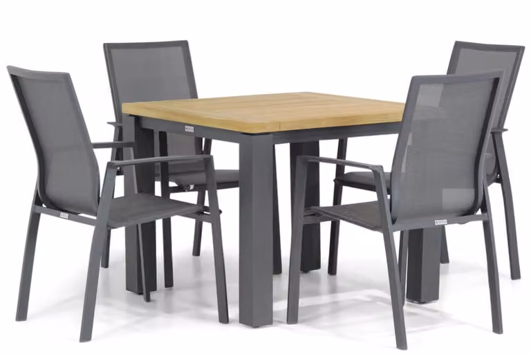 Lifestyle Garden Furniture Veneto Dining Tuinset van Aluminium, Anthraciet en Beige, 90 cm