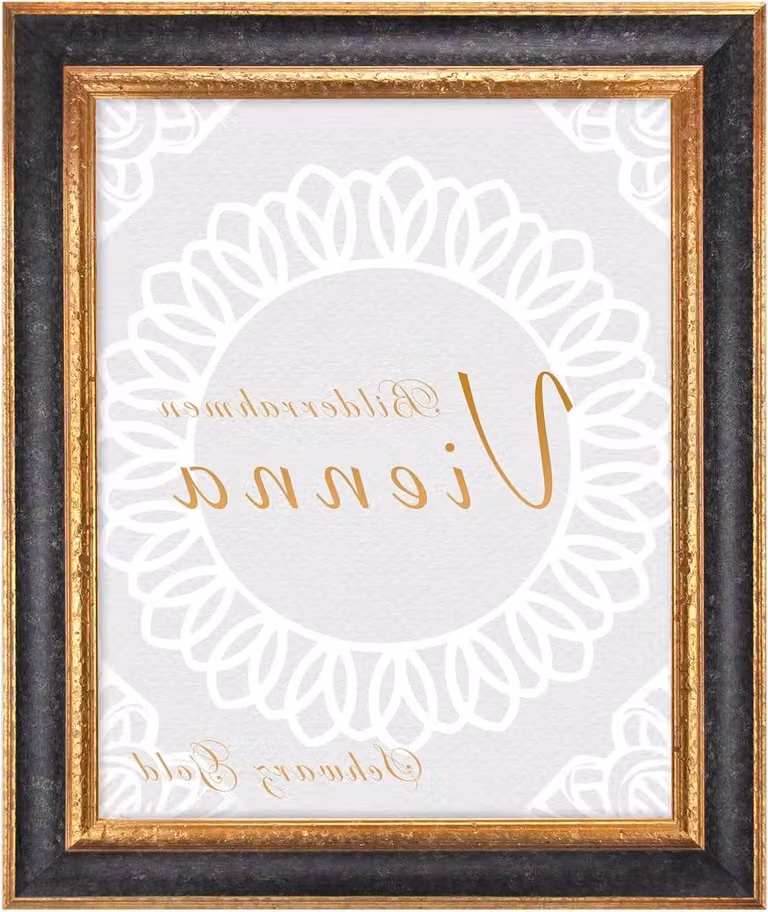 Vintage Fotolijst Dubbele Sierlijst Wand Decoratie Zwart Goud - 28 x 43 cm