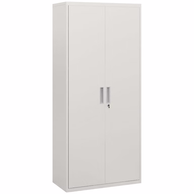HOMCOM Archiefkast voor kantoor met 5 schappen, Metaal, Wit, B/D/H: 80 x 40 x 180 cm