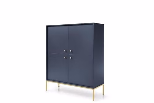 FURNLUX Dressoir Mono, modern design, marineblauw met gouden accenten, B/D/H: 104 x 39 x 126 cm