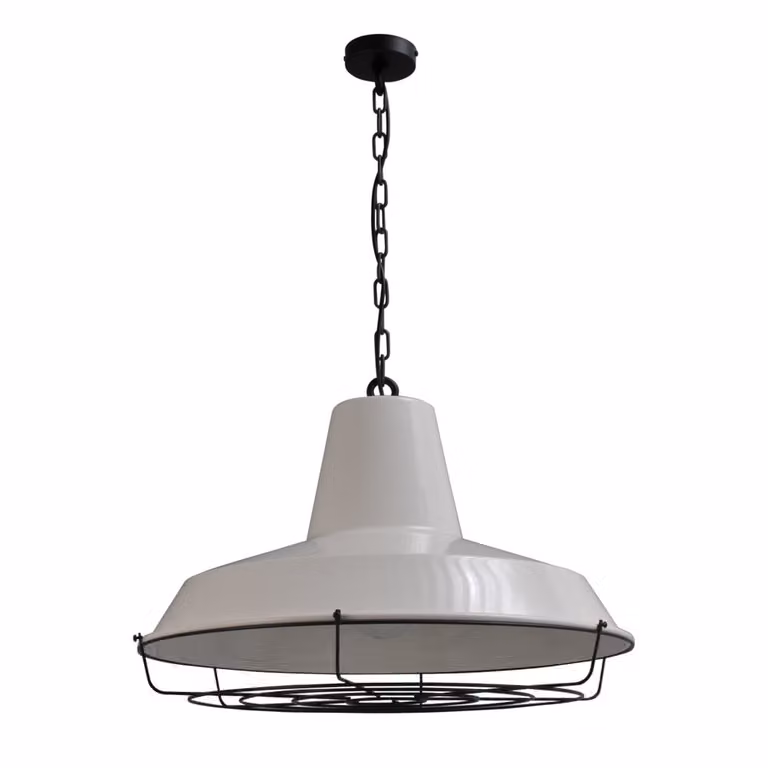 Masterlight Prato XXL Retro Hanglamp Industrieel Wit met Zwart
