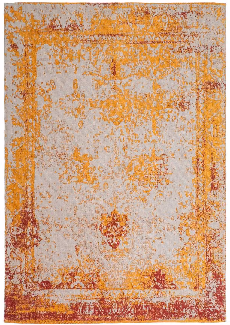 Padiro laagpolig vloerkleed met modern abstract ontwerp, terracotta, katoen en polyester, 80 x 150 cm