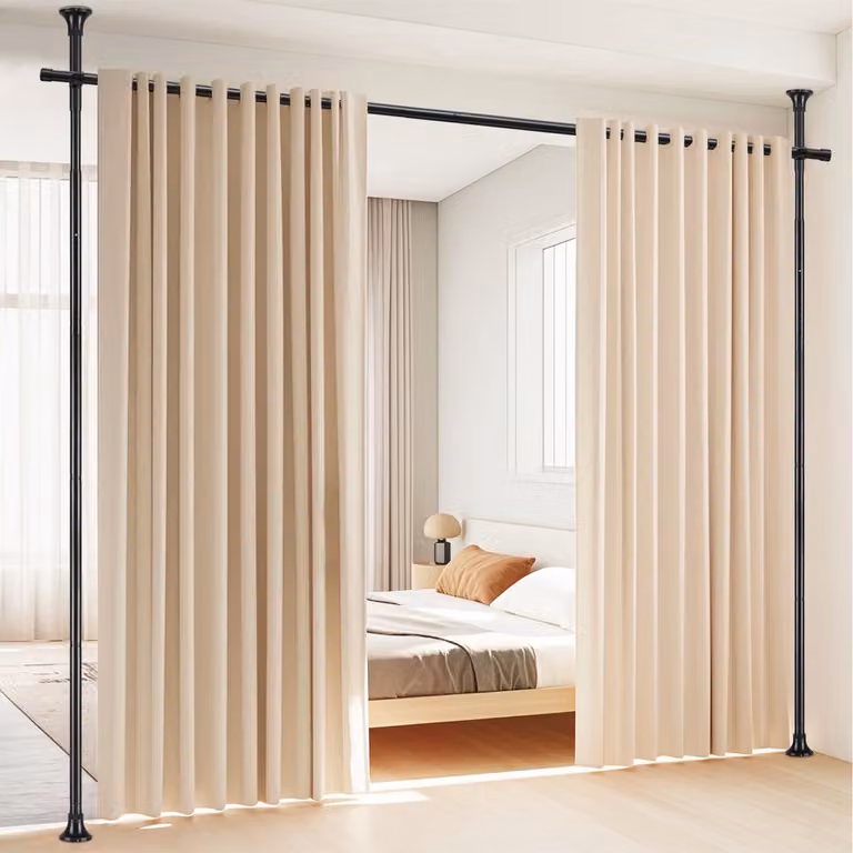 AIMASON Verstelbare Roomdivider zonder boren, Scheidingswand met stevige klemconstructie, 110 x 300 cm