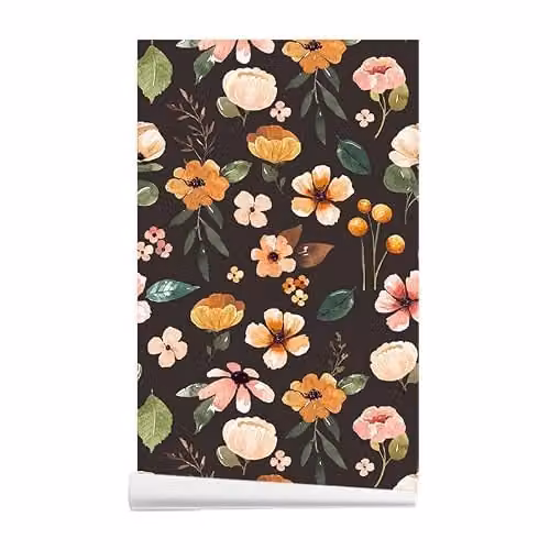 Zelfklevend Behang met Modern Minimalistisch Floraals Patroon, Kleurrijk, 44,5 x 500 cm