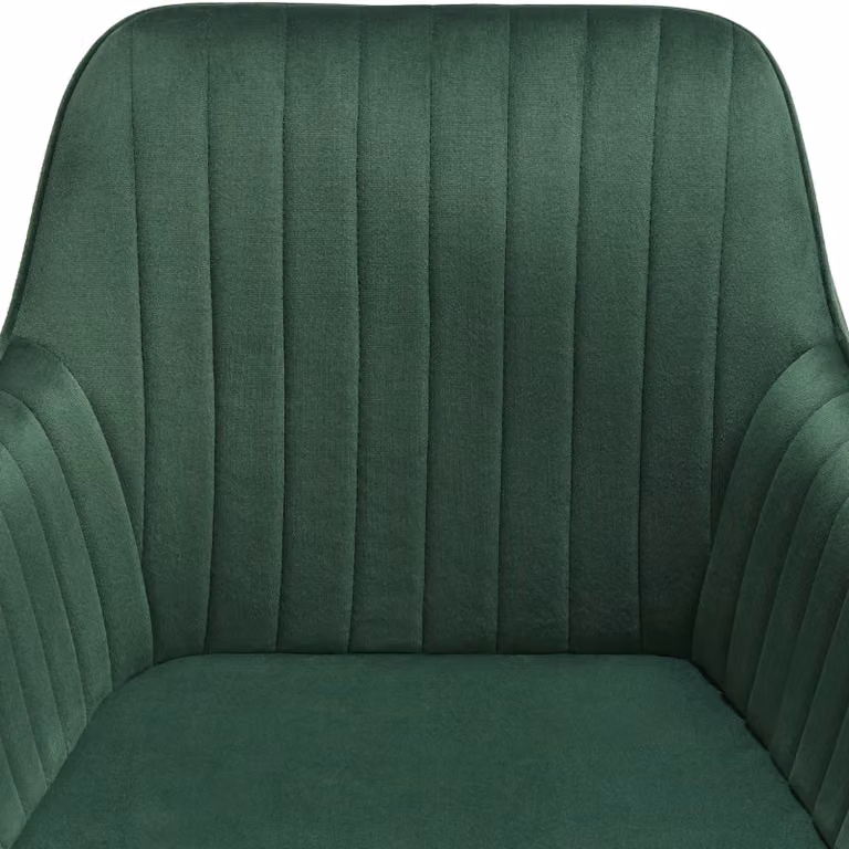 Set van 2 Eetkamerstoelen Marilyn, fluweeloptiek, doorgestikt, donkergroen/goud