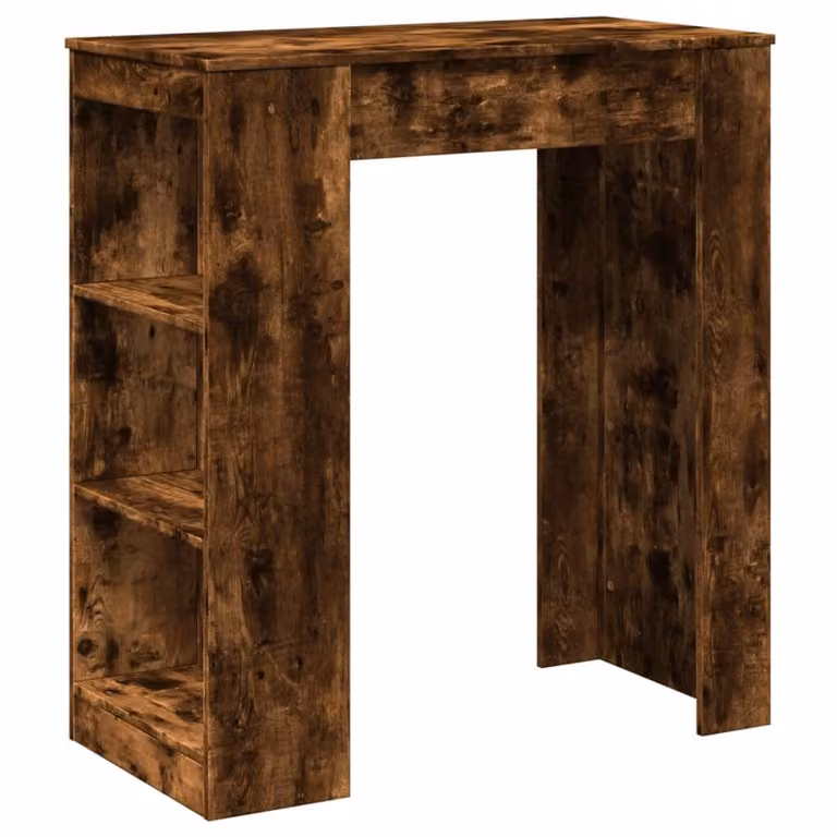 vidaXL Barkruk met plank, gerookt eikenfineer, B/D/H: 95 x 47 x 103,5 cm
