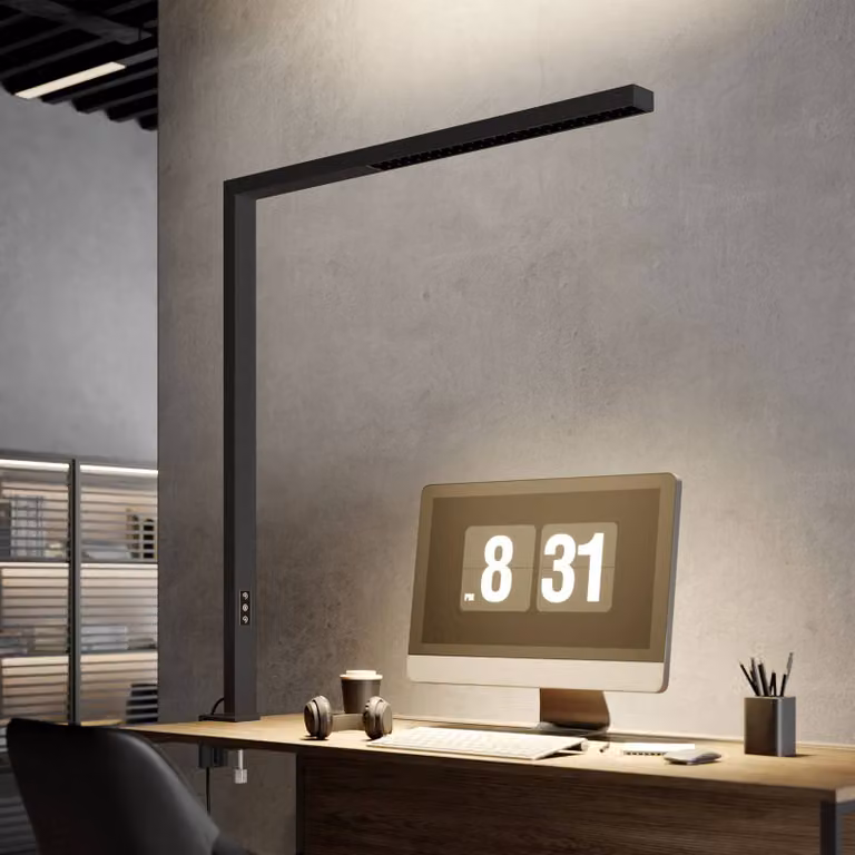 Arcchio Jolinda LED klemlamp zwart aluminium dimbaar