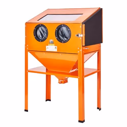 VEVOR Zandstraalkabine 60 Gallon met Standaard, Roestvrijstalen Zandstraalmachine met Straalpistool en 4 Keramische Sproeiers, Oranje