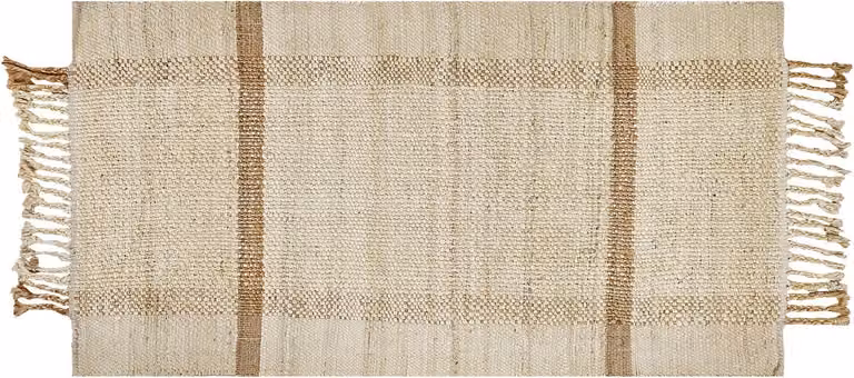 Beliani Modern Vloerkleed Boho Geometric Jute en Katoen - Rechthoekig