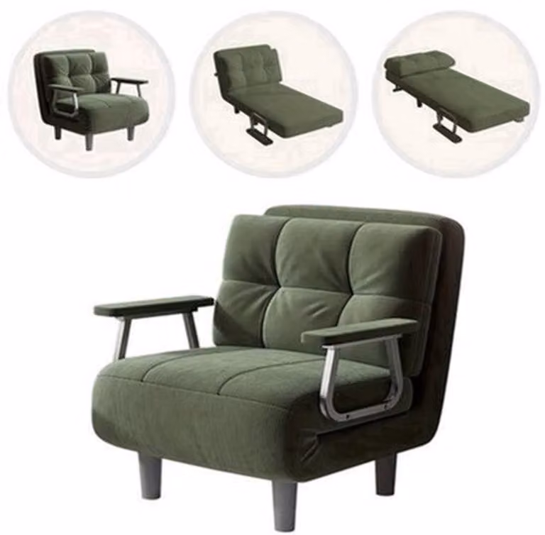Modern bankbed met metalen frame en ribfluweel in geel, B/D/H: 60 x 77 x 50 cm