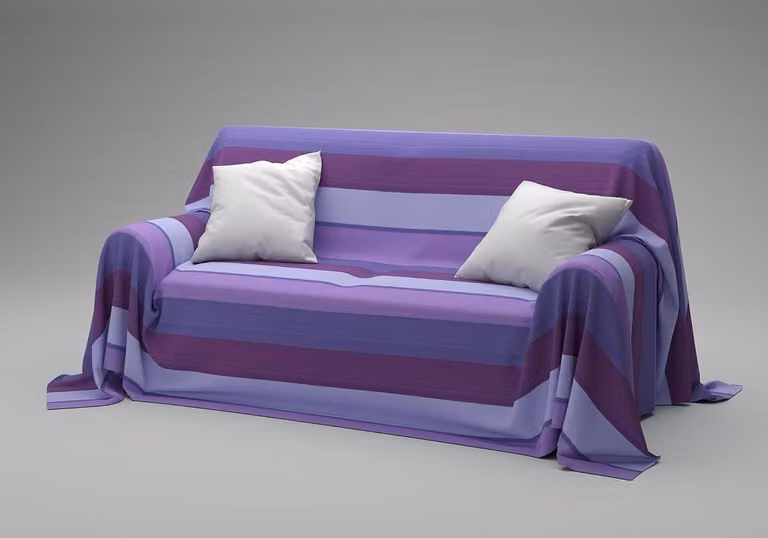 Paarse katoenen bedsprei en bankplaid voor het beschermen van je meubels, 270 x 270 cm