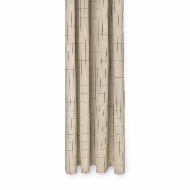 Ferm Living Chambray douchegordijn Geruit Beige Katoen