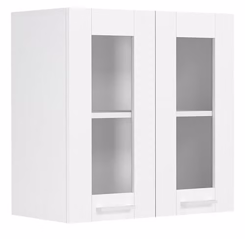 VCM Hangende Keukenkast Colura - Wit - Landelijke Stijl met Glazen Deuren - H 60 x B 80 x D 31 cm