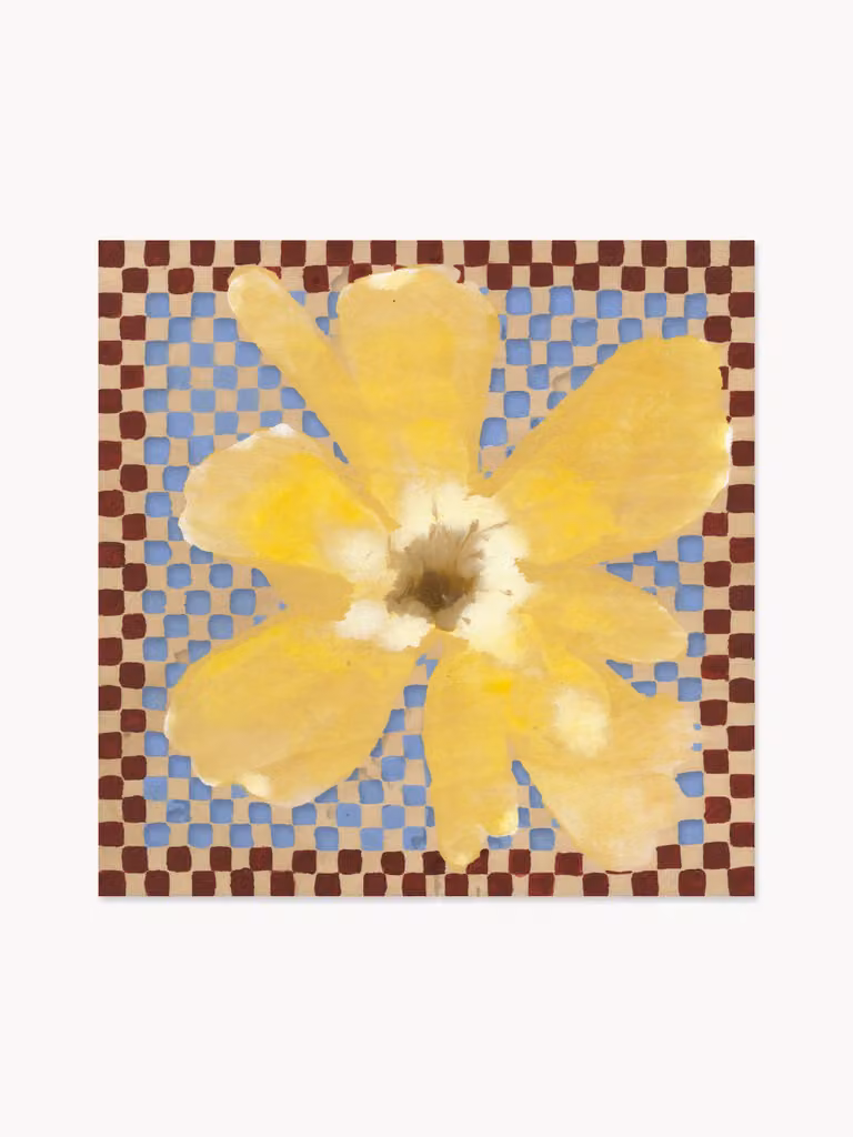 Paper Collective Poster Flower with Checks 03