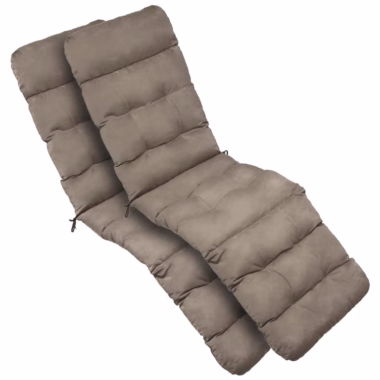 Beautissu Set van 2 Comfortabele Ligkussens voor Ligstoel, Taupe, B/D/H: 200 x 50 x 8 cm
