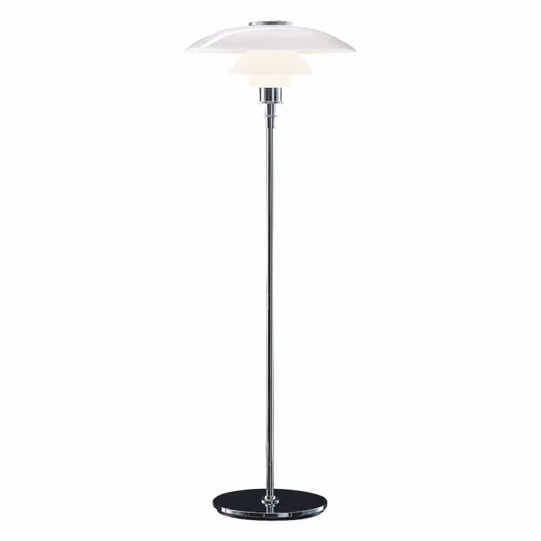 Louis Poulsen PH 4½-3½ vloerlamp Chroom en Glas