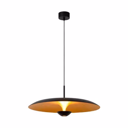 Lucide Kenneth Design Hanglamp - Zwart en Goud/Messing - Dimbare LED - Ø 60 cm