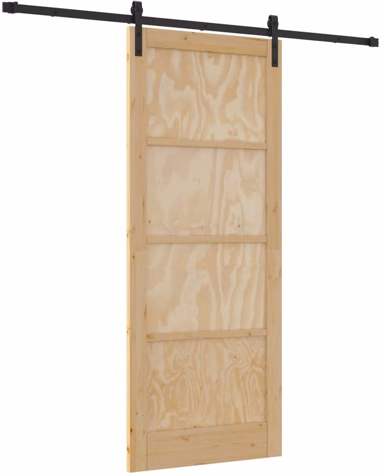 vidaXL Schuifdeur van massief grenenhout - Naturel - B: 86 cm, H: 211 cm