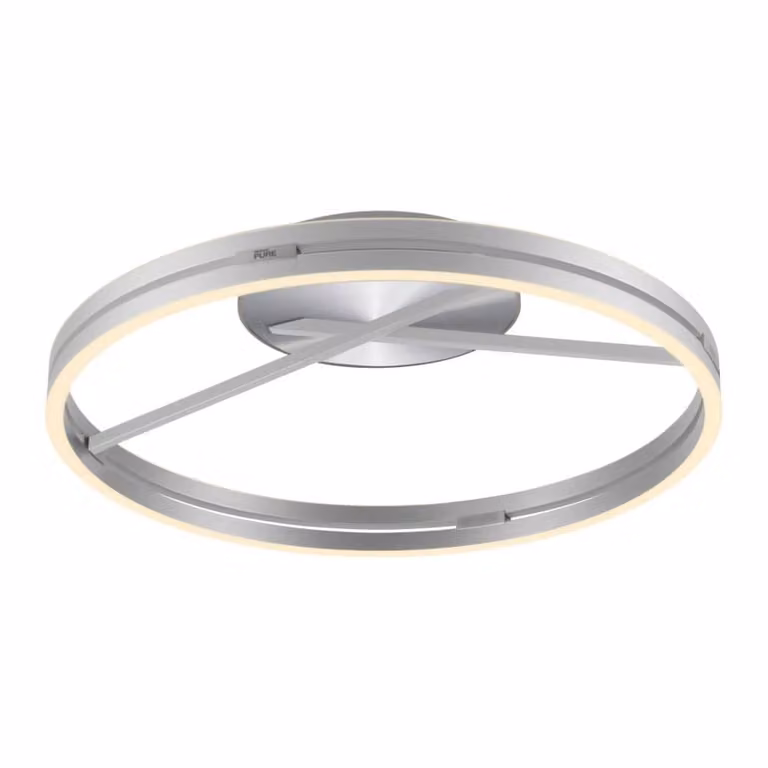 Paul Neuhaus Pure Loop ronde LED plafondlamp in aluminium, Ø 60 cm, zilver/grijs