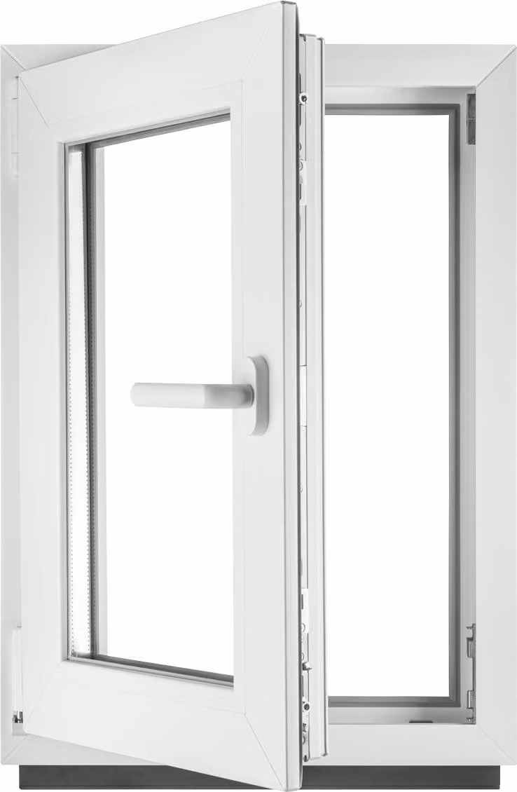 BauPlaza Kunststof kelderraam met draai- en kiepfunctie, links, dubbel glas, B: 90 cm, H: 95 cm