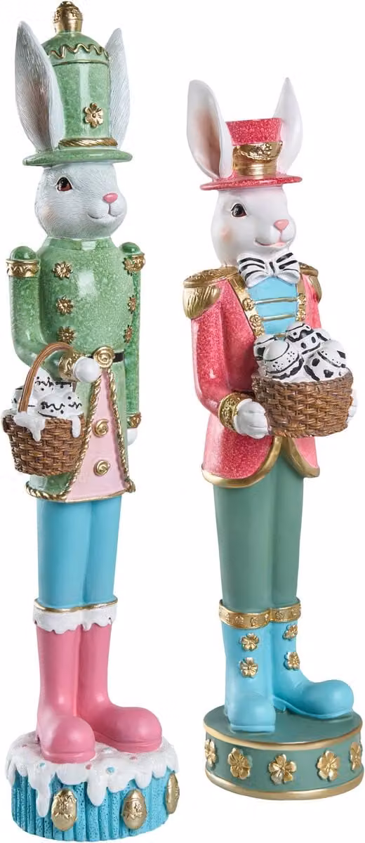 Morud Set van 2 decoratieve paasfiguren voor op tafel, meerkleurig