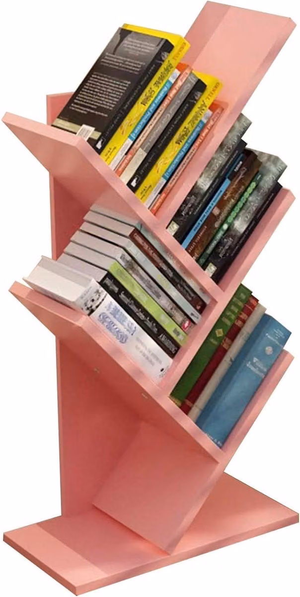 Creatieve Boekenplank Organizer in de vorm van een boom met 5 niveaus - Roze