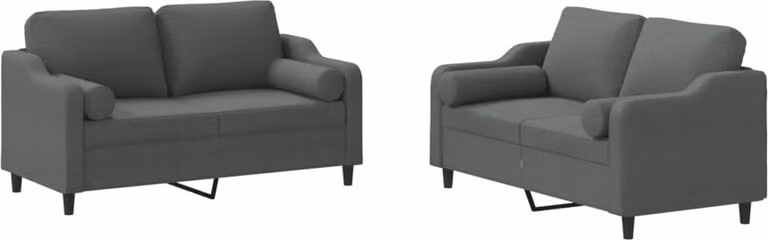 vidaXL 2-delige loungeset met kussens in donkergrijs