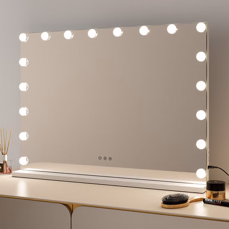 Milton & Oldbrook Hollywood spiegel met verlichting Amora wit, B: 80 cm, D: 58 cm