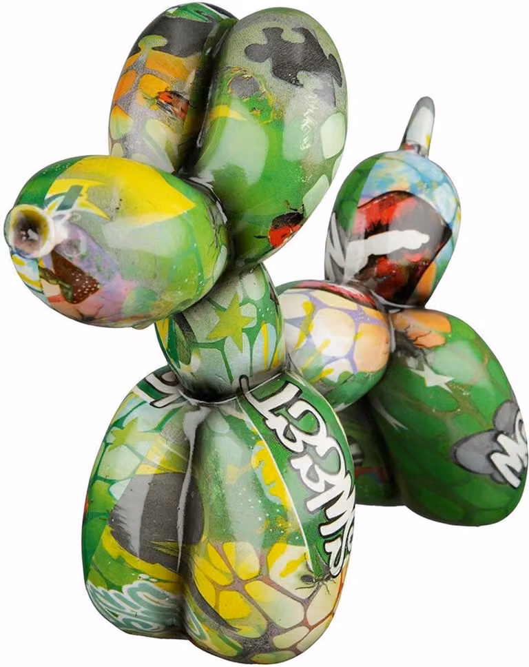 Pop art ballonhond beeldje groen - Hoogte: 18 cm