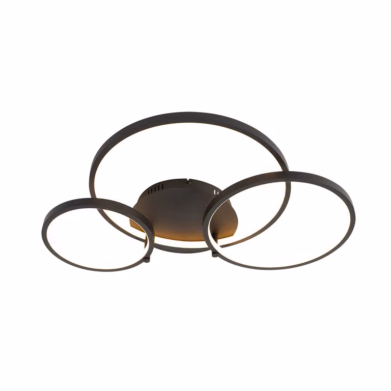 Qazqa Smart plafondlamp zwart - Rond design met wifi, afstandsbediening en dimbare led