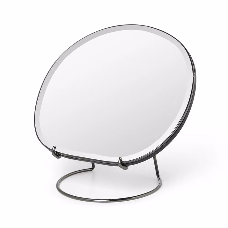 Ferm Living Pond tafelspiegel in Dark Chrome en Silver
