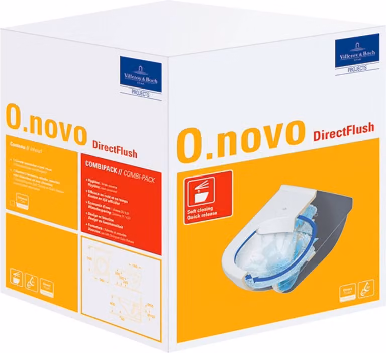 Villeroy & Boch Combi-Pack O.novo Wandhangend Toiletset Alpin C+ B/D/H: 36 x 56 x 35 cm