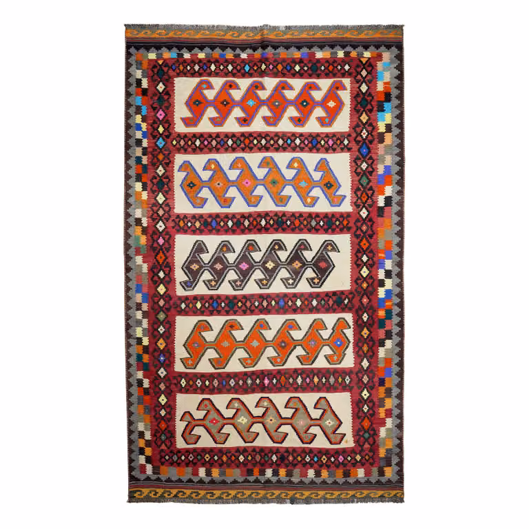 home24 Kelim Gashgai laagpolig vloerkleed multicolor wol B: 149 cm, D: 259 cm