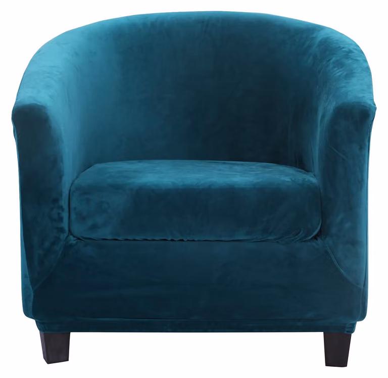 2-delige elastische velours bankhoes voor fauteuils en loungestoelen