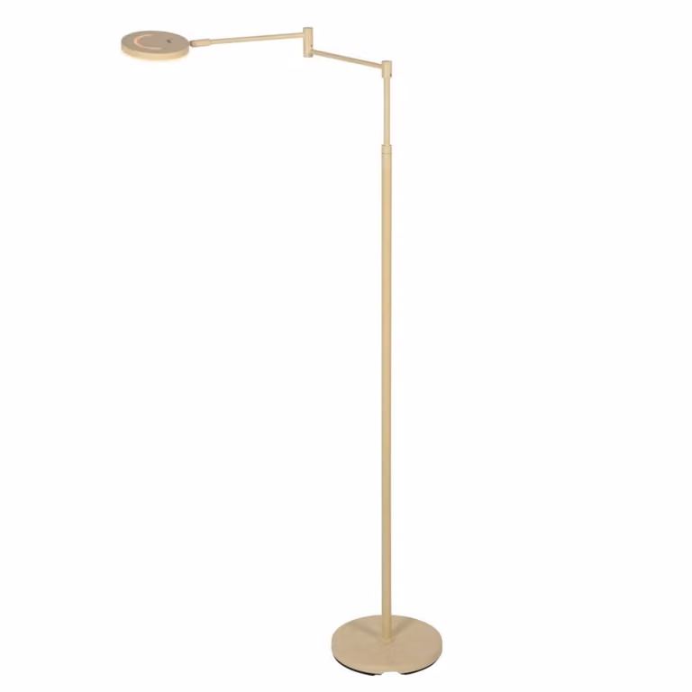 Steinhauer Soleil vloerlamp voor lezen in beige en bruin, Hoogte: 144 cm, Breedte: 65 cm