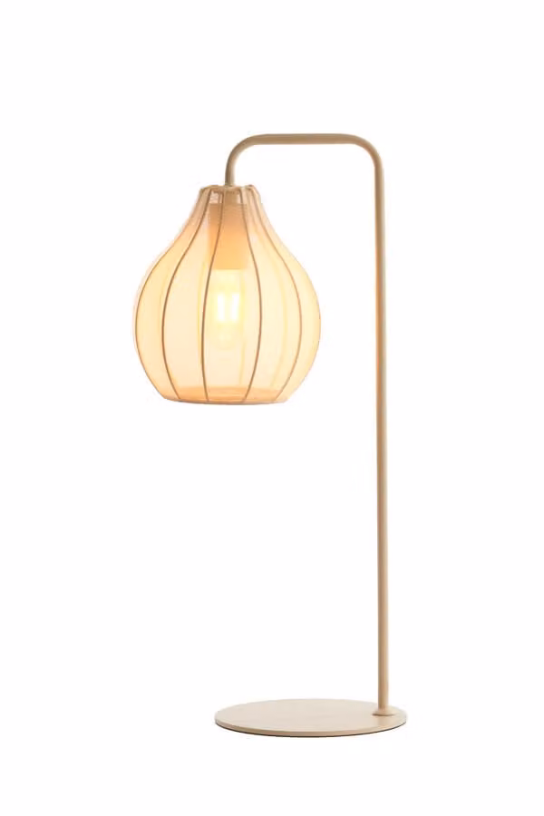 Light & Living Elati Tafellamp Beige Japandi Stijl Hoogte: 60,5 cm, Diameter: 20 cm